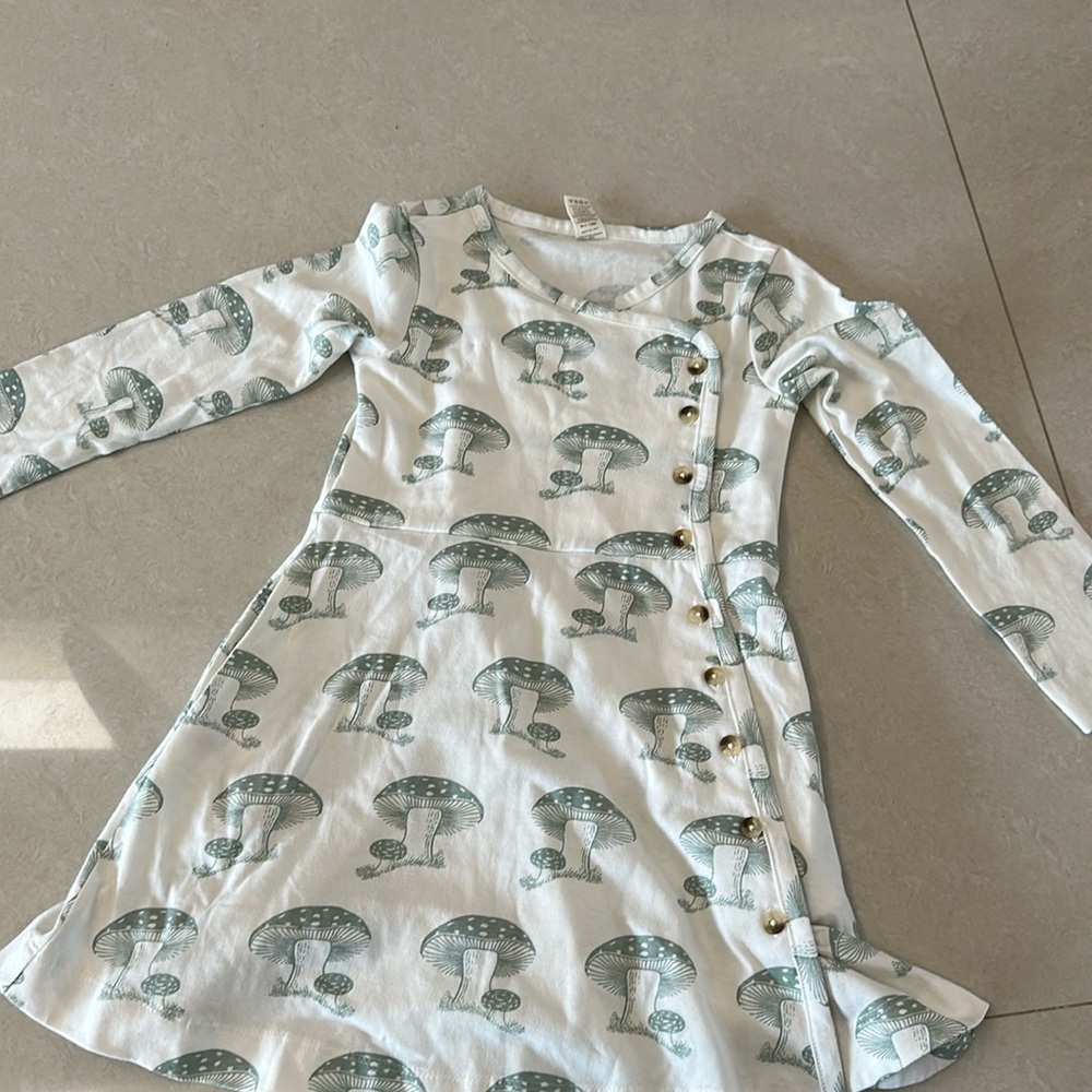 Kate Quinn long sleeve wrap dress | jadeite toadstool | organic cotton jersey